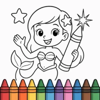 Mermaid Coloring Game Book